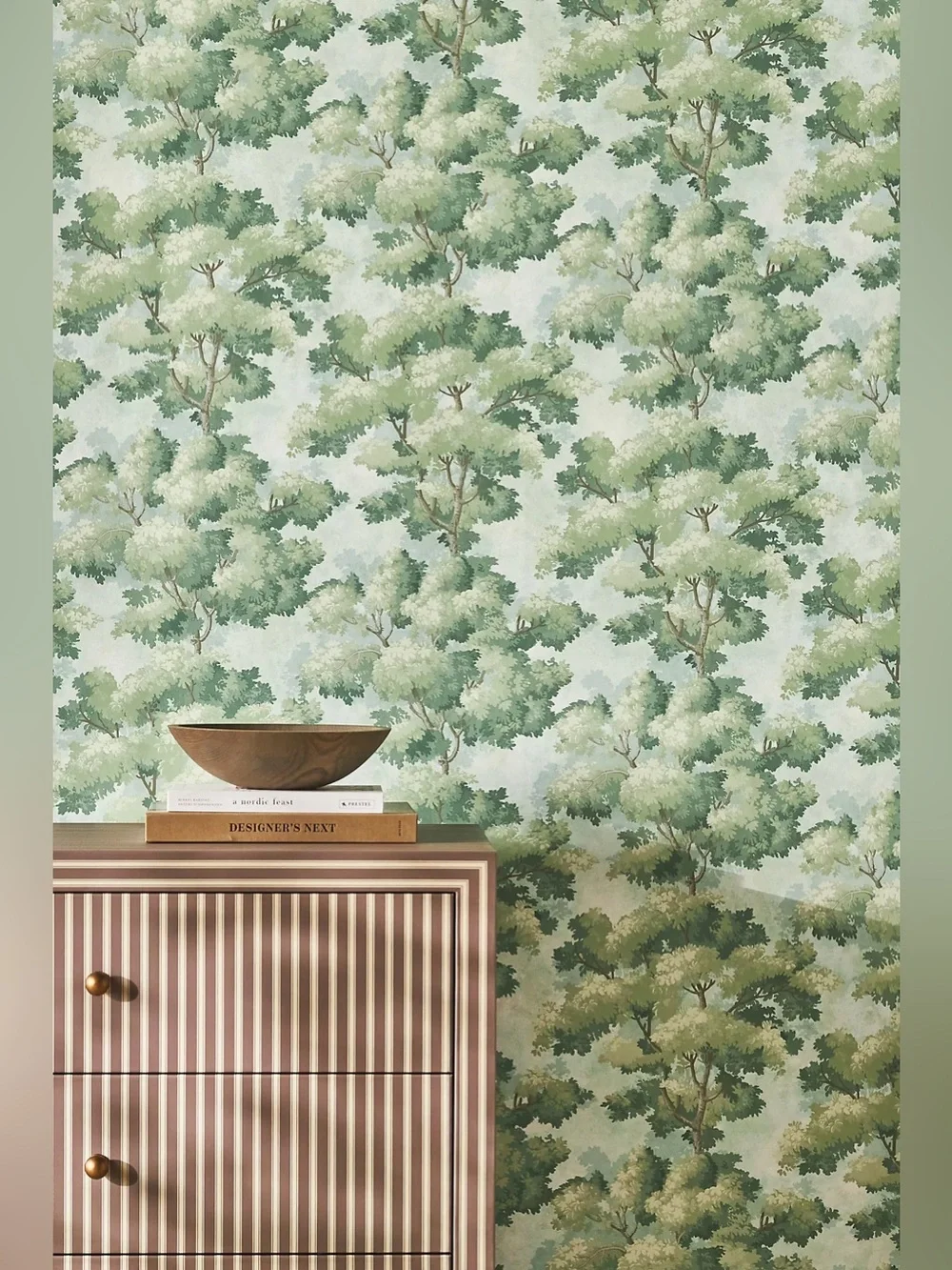 Anthropologie Green Scenic Tree Botanical Wallpaper